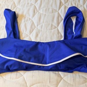 Blue Bikini Top with White Trim